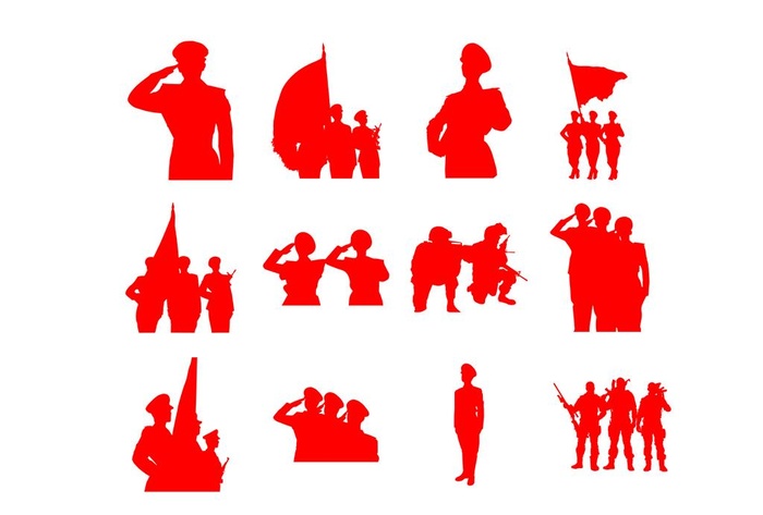 军人矢量图  剪影图片