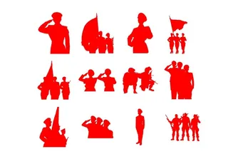 军人矢量图  剪影图片