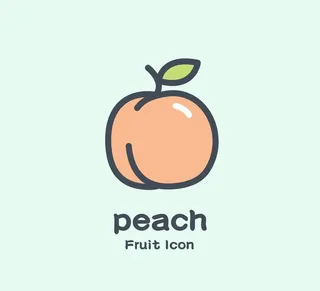 桃子手绘图标图片