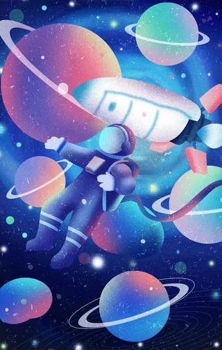宇航员插画图片