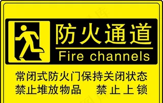 商场防火通道标识图片