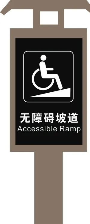 无障碍坡道标识牌图片