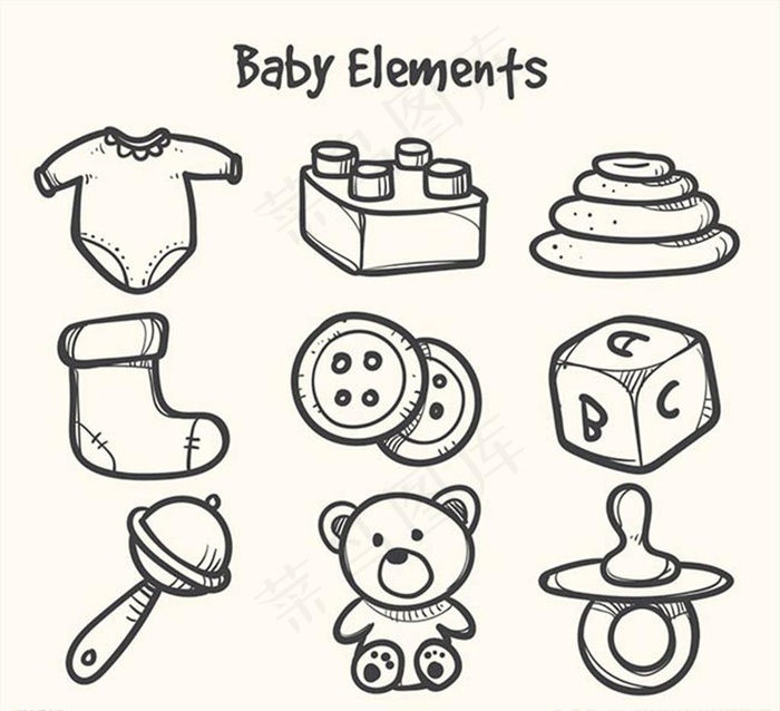 手绘宝宝玩具图片