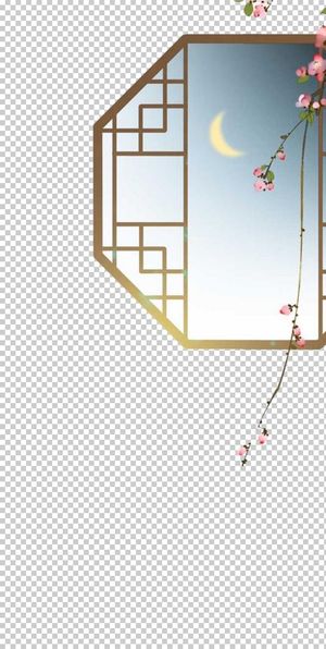 中国风八卦型窗框图片