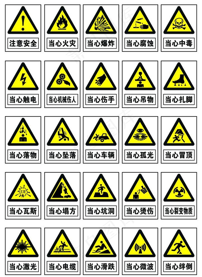 安全标识图片psd模版下载