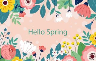 spring春天花朵盛开矢量图片