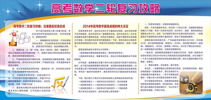 高考数学,复习攻略,宣传栏,展板,模板