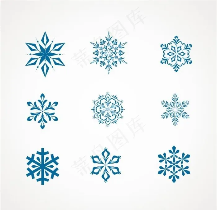 雪花花纹图片cdr矢量模版下载