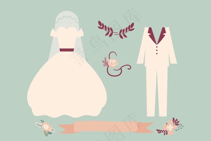 婚纱礼服图片cdr矢量模版下载