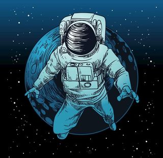 宇航员在太空图片