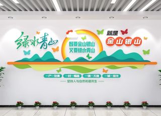 绿水青山就是金山银山文化墙图片