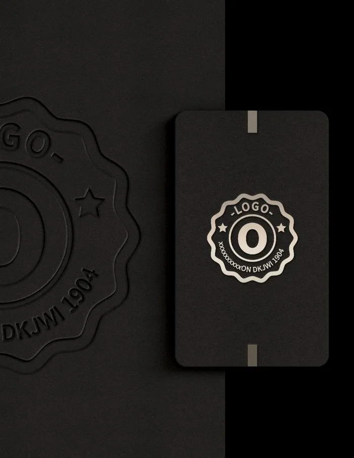 黑色烫金品牌logo样机图片psd模版下载