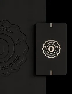 黑色烫金品牌logo样机图片