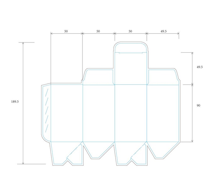 自锁底一体成型外盒刀版图片