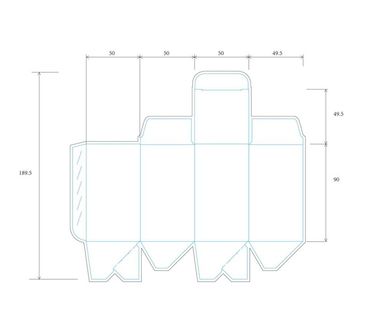 自锁底一体成型外盒刀版图片