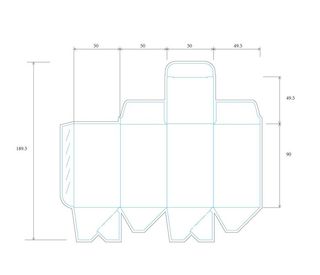 自锁底一体成型外盒刀版图片