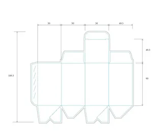 自锁底一体成型外盒刀版图片