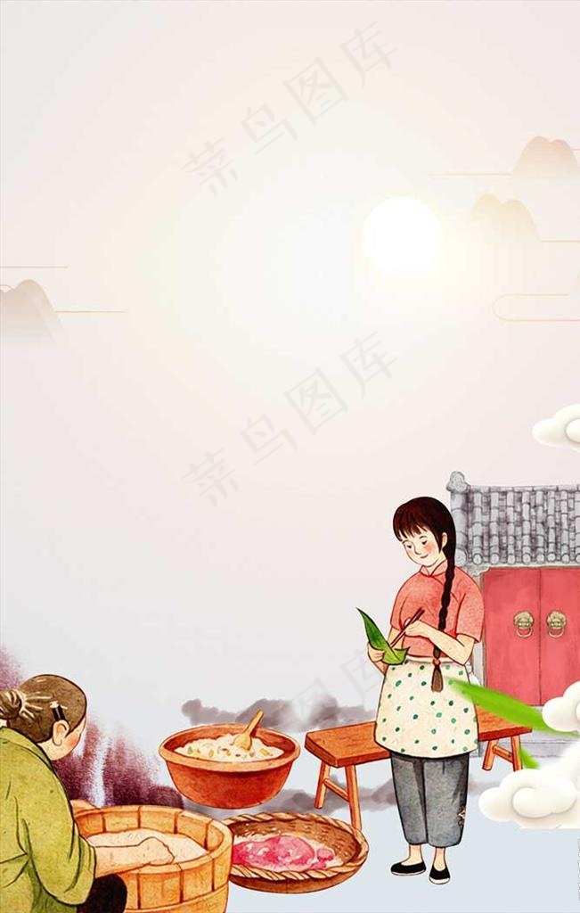 端午节背景图片(3543X5315(DPI:300))psd模版下载
