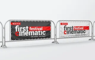 马路道路喷绘广告展位图片