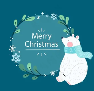 圣诞北极熊图片