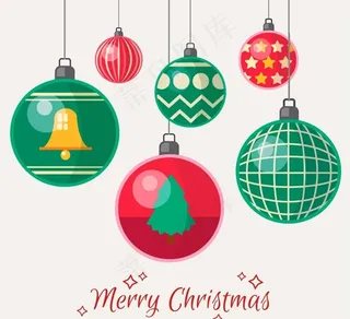 卡通圣诞吊球矢量图片