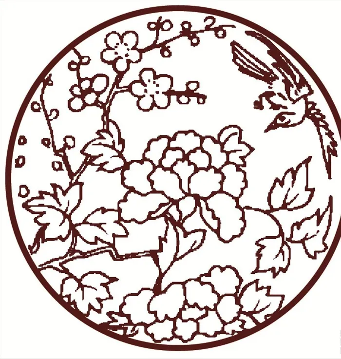 花 圆形 剪纸 梅花 矢量图片ai矢量模版下载