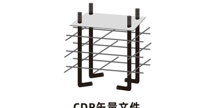 广告牌基础笼  预埋件图片cdr矢量模版下载
