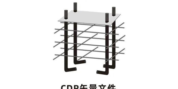 广告牌基础笼  预埋件图片cdr矢量模版下载
