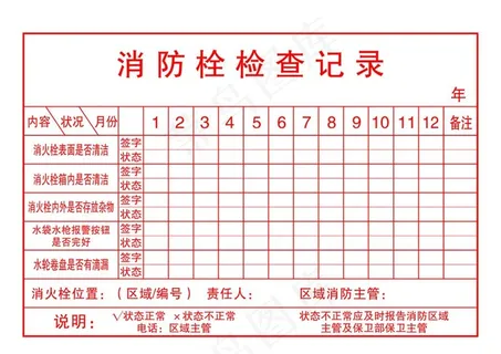消防栓检查记录图片