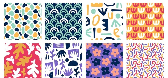 无缝抽象颜色形状图案矢量图片