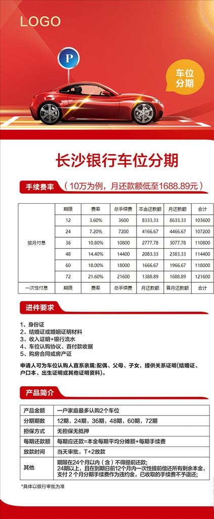 车位分期展架图片(4724x10630)psd模版下载