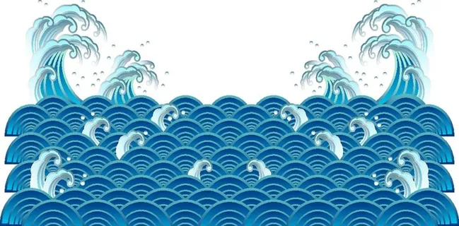 海浪矢量图素材图片