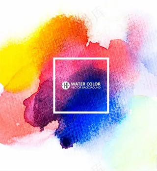 彩色水彩晕染背景矢量素材图片