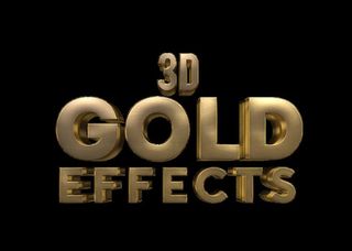 黄金特效字体样机 图片