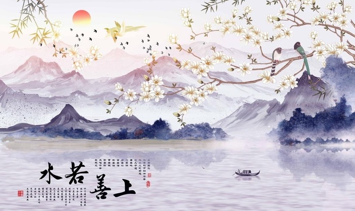 工笔花鸟 手绘花鸟 水墨梅花 图片