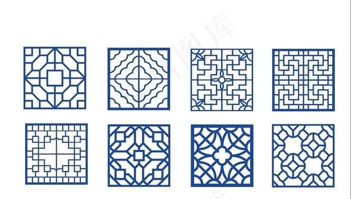 中式窗花花纹图片ai矢量模版下载