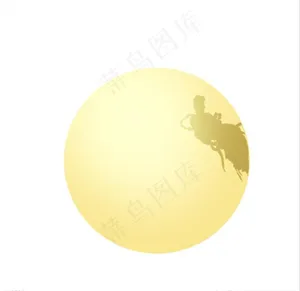 嫦娥奔月古风剪影图片