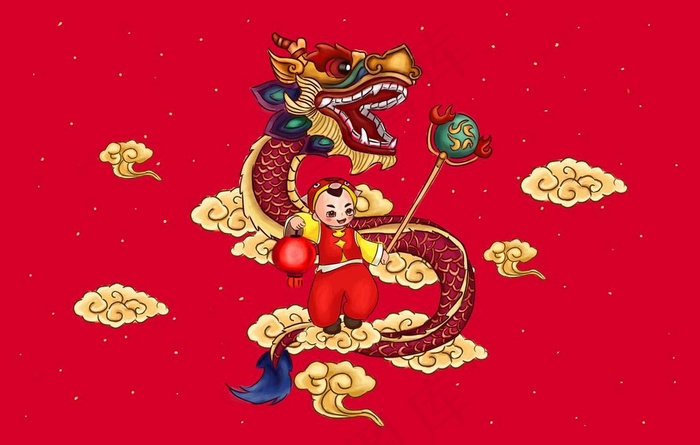 中国年舞龙狮图片(3000x2000)psd模版下载