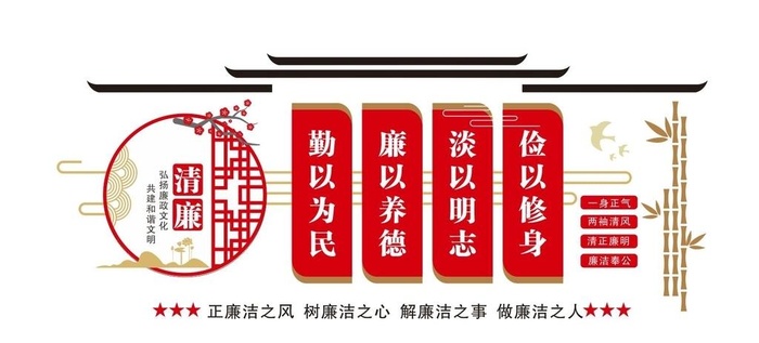廉政文化墙图片cdr矢量模版下载