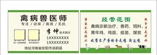 禽病兽医师名片图片