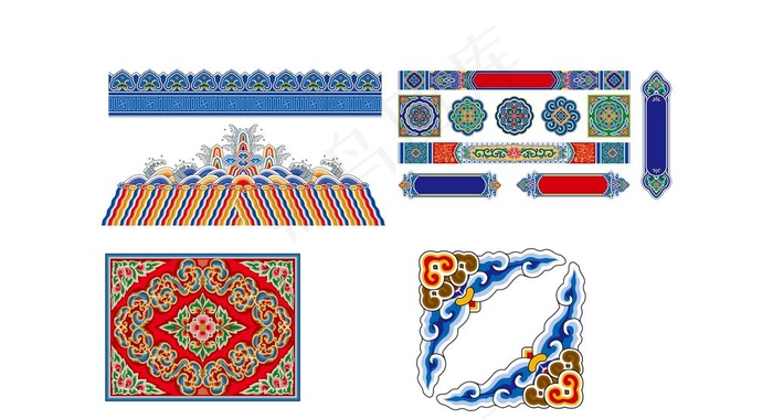 祥云 藏族花纹图片eps,ai矢量模版下载