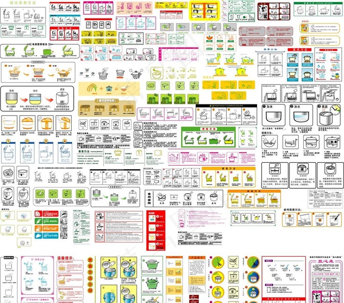 大米设计蒸煮方法模版图片ai矢量模版下载
