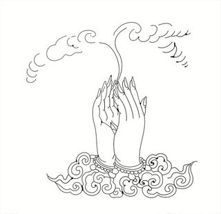 左右莲华合掌手图片