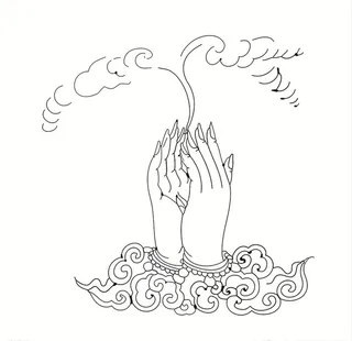 左右莲华合掌手图片