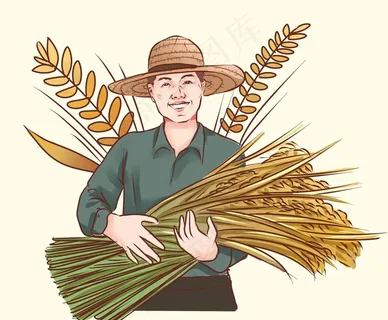 丰收的农民图片