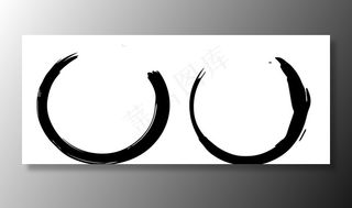 水墨圆圈笔触笔划中国风毛笔圆环图片