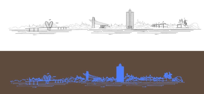 ai路径矢量城市天际线图片