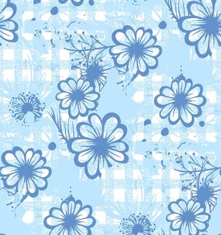 格子加花朵图片