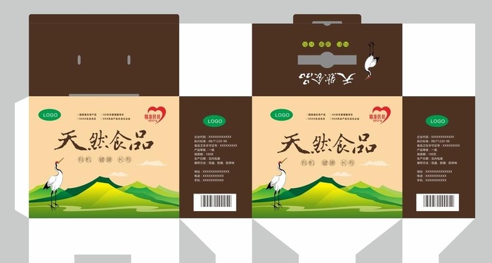 土特产天然食品包装箱 图片cdr矢量模版下载