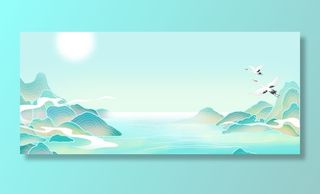 国潮清新背景图片